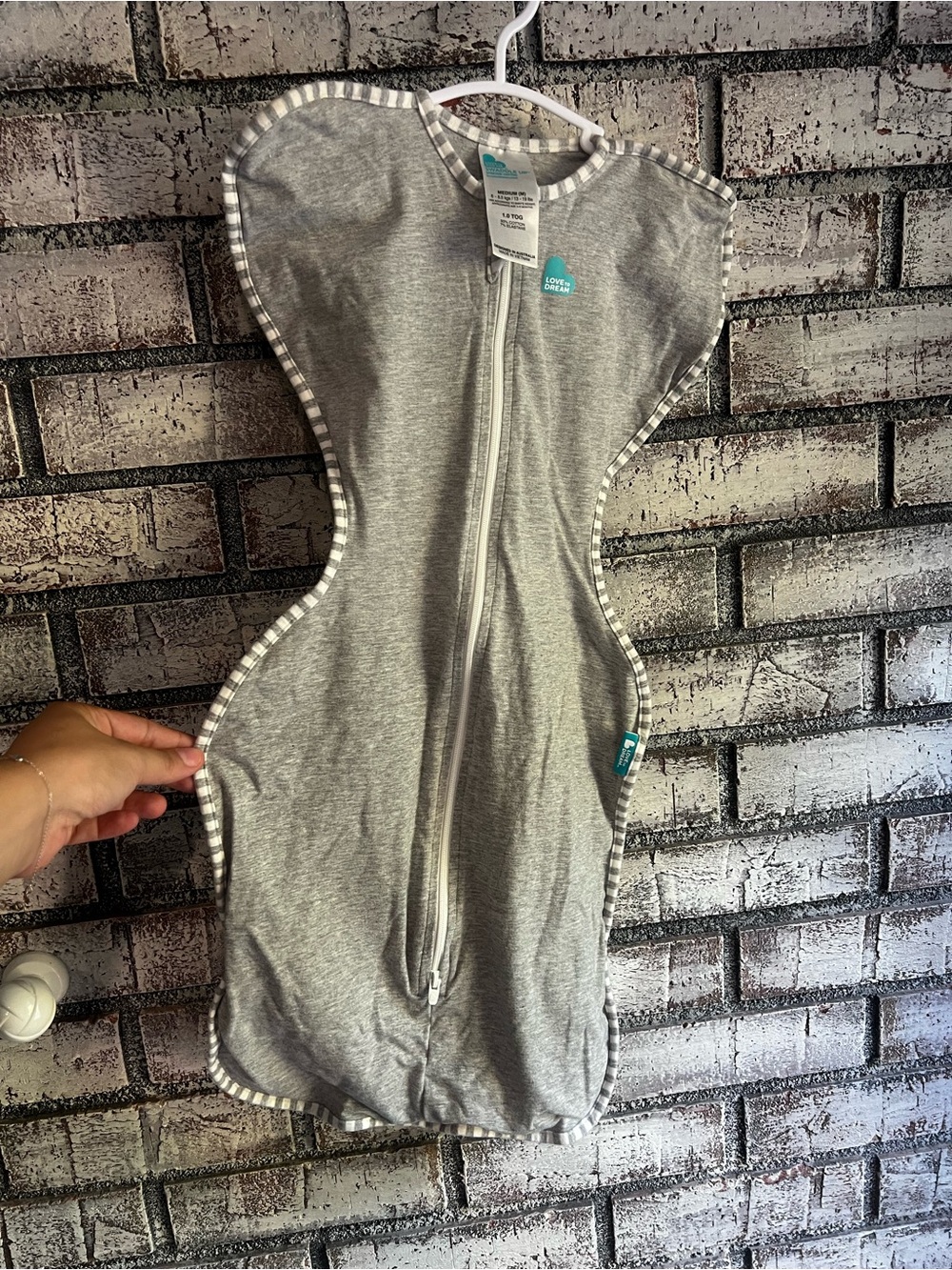 Love to Dream Grey Zip Swaddle Sleep Sack
